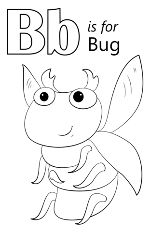 Letter B Is For Bug Coloring Page